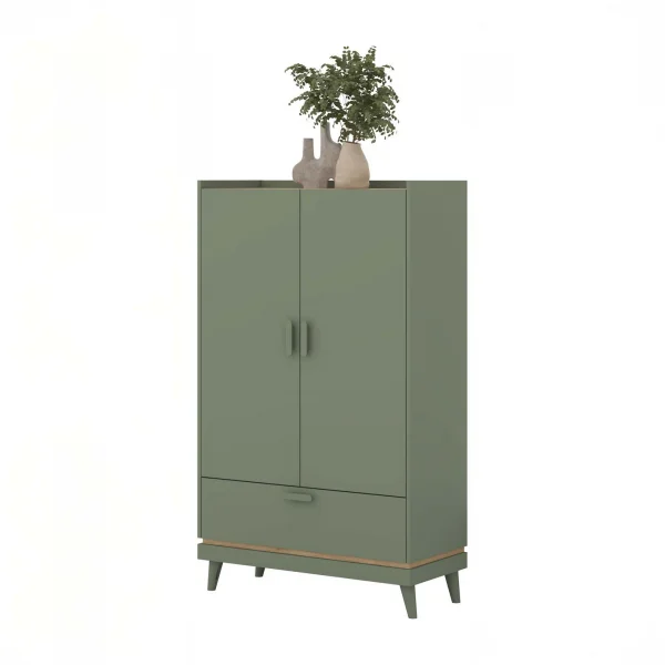 Armadio 90x150h cm 2 ante 1 cassetto verde salvia Yu