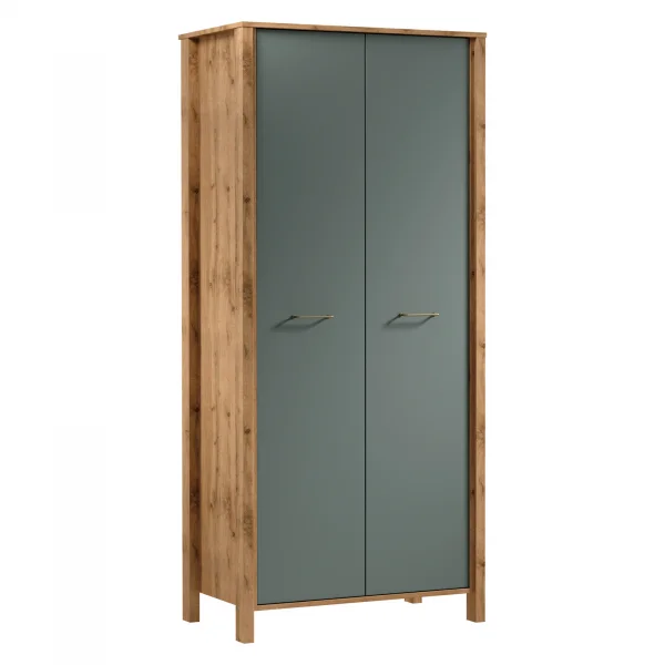 Armadio 90x200h cm 2 ante rovere verde Leave