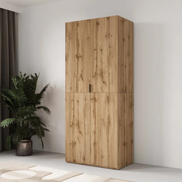 Armadio 90x215h cm 2 ante battenti rovere Niman