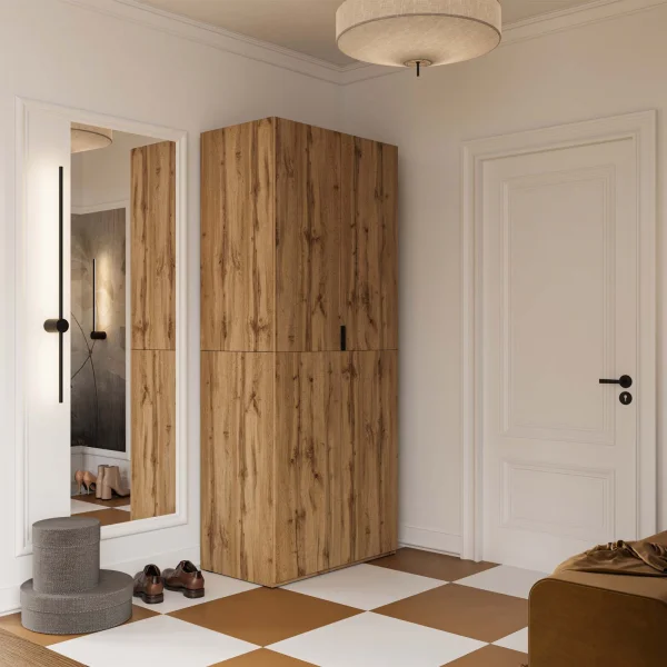 Armadio 90x215h cm 2 ante battenti rovere Niman