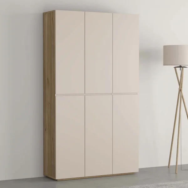 Armadio scarpiera 105x184h cm multiuso 6 ante cashmere rovere Delia