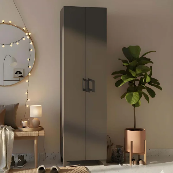 Armadio scarpiera 49x178h cm multifunzione 2 ante antracite Dama