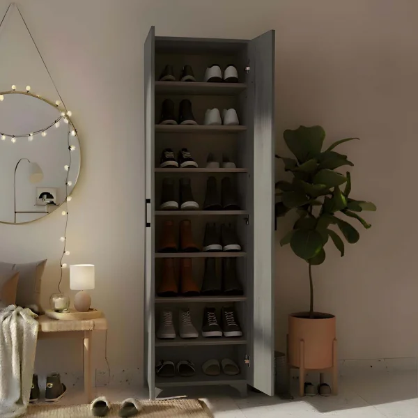 Armadio scarpiera 49x178h cm multifunzione 2 ante antracite Dama