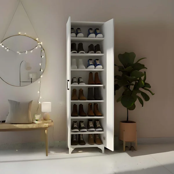 Armadio scarpiera 49x178h cm multifunzione 2 ante bianco Dama