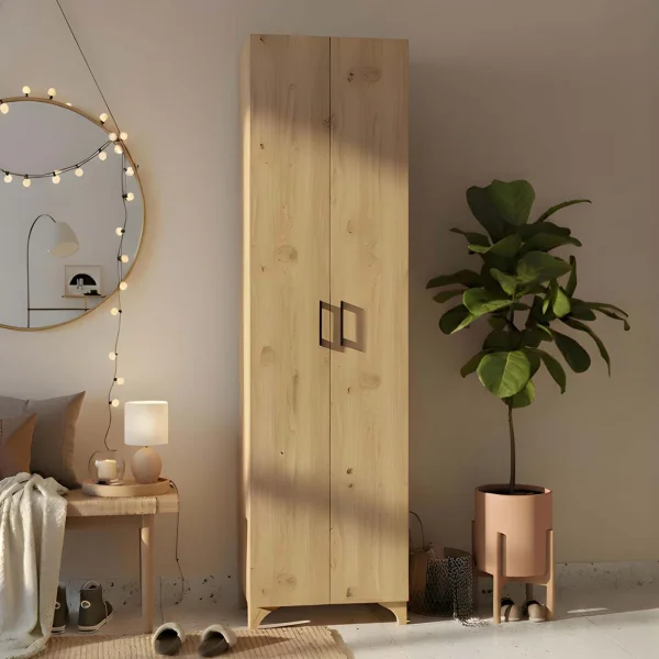 Armadio scarpiera 49x178h cm multifunzione 2 ante rovere Dama