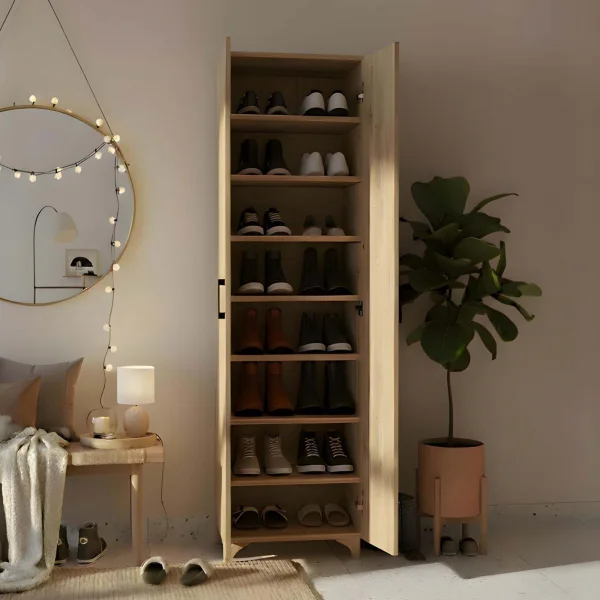 Armadio scarpiera 49x178h cm multifunzione 2 ante rovere Dama