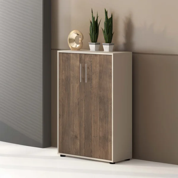 Armadio ufficio 79x118cm 2 ante beige cashmere noce Woody