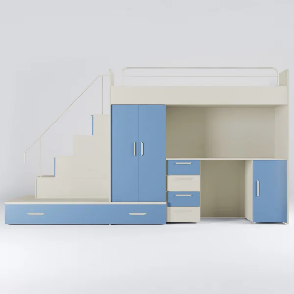 Cameretta bambini completa 2 letti singoli cashmere azzurro Diego Gihome®