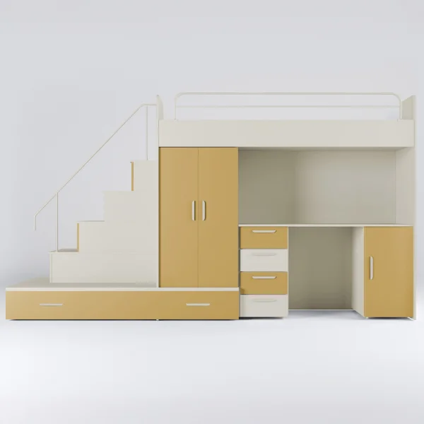Cameretta bambini completa 2 letti singoli cashmere giallo Diego Gihome®