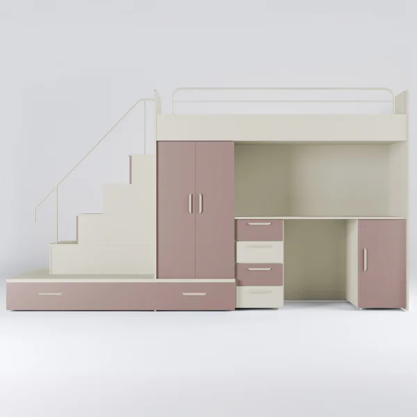 Cameretta bambini completa 2 letti singoli cashmere rosa antico Diego Gihome®