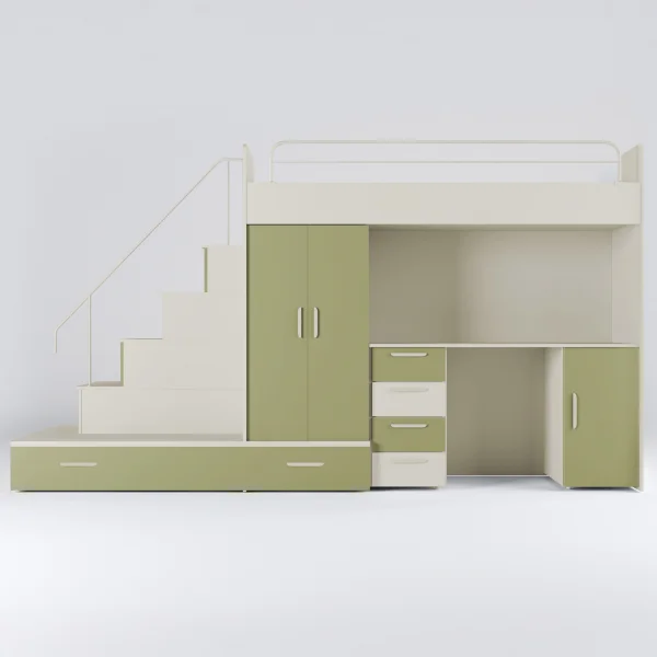 Cameretta bambini completa 2 letti singoli cashmere verde Diego Gihome®