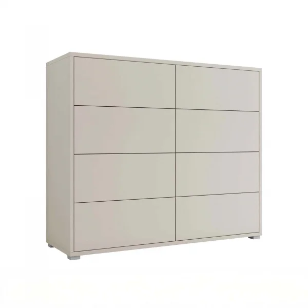 Cassettiera 120x93h cm 8 cassetti moderna beige cashmere Eindhoven