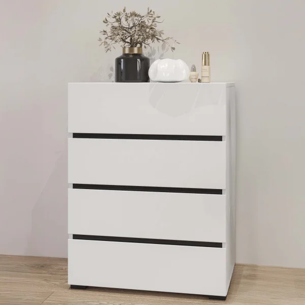 Cassettiera 60x79h cm 4 cassetti bianco Lolla