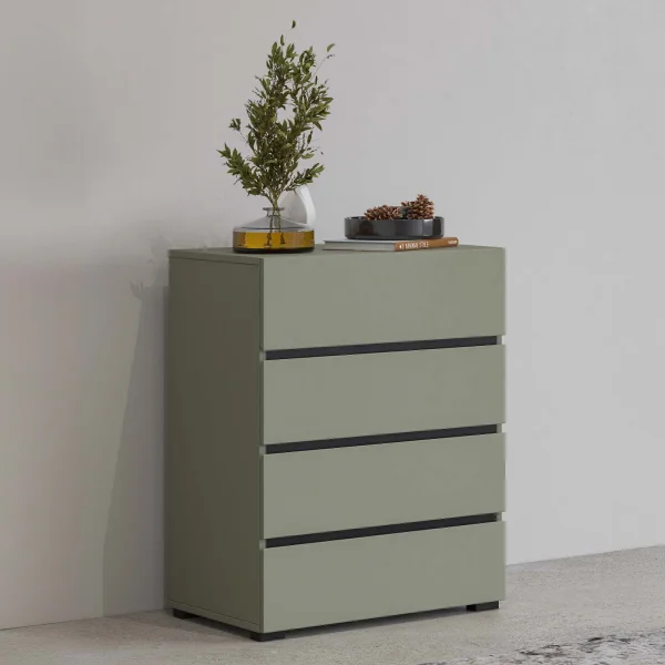 Cassettiera 60x79h cm 4 cassetti verde Lolla
