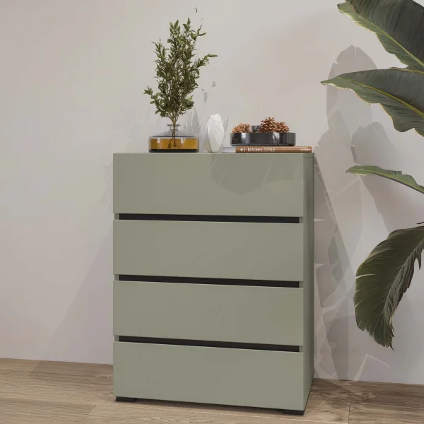 Cassettiera 60x79h cm 4 cassetti verde Lolla