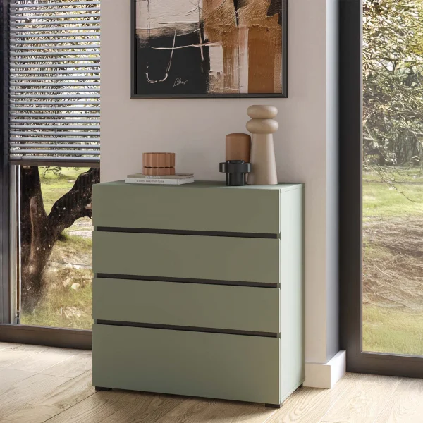 Cassettiera 80x85h cm 4 cassetti verde Lolla