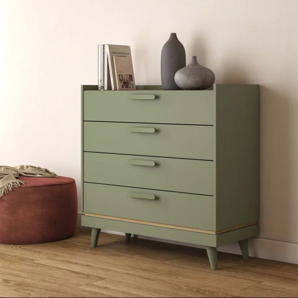 Cassettiera 90x90h cm 4 cassetti verde salvia Yu