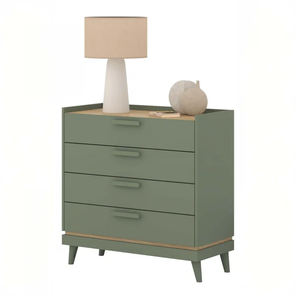 Cassettiera 90x90h cm 4 cassetti verde salvia Yu