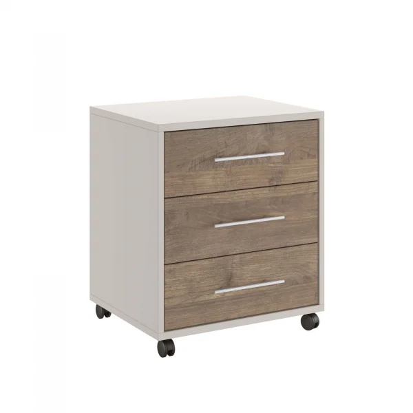 Cassettiera ufficio 43x57cm 3 cassetti beige cashmere noce Woody