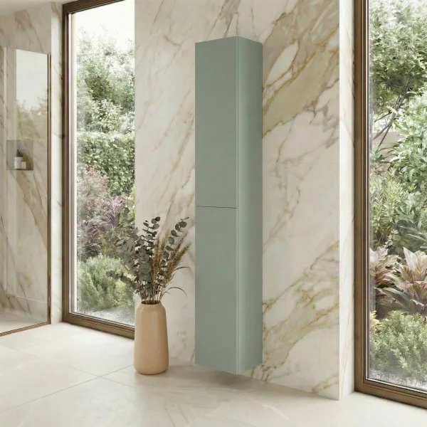 Colonna bagno sospesa 30x160h cm 2 ante verde salvia Speranza