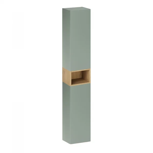 Colonna bagno sospesa 30x180h cm 2 ante verde salvia rovere Speranza