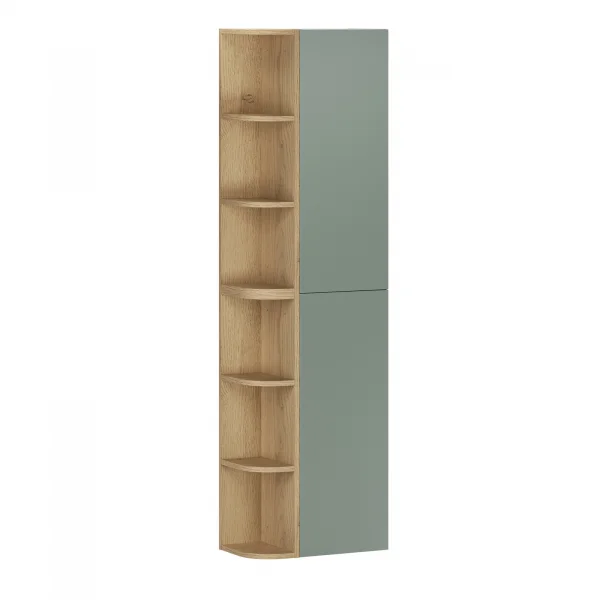 Colonna bagno sospesa 45x160h cm 2 ante verde salvia rovere Speranza