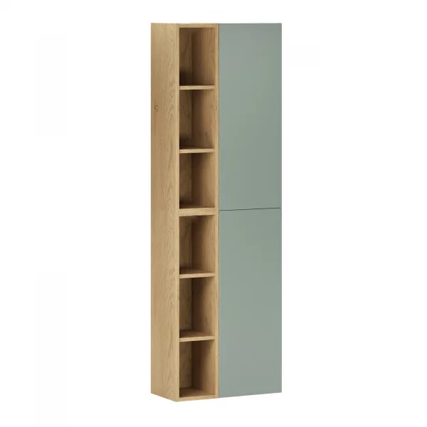 Colonna bagno sospesa 50x160h cm 2 ante verde salvia rovere Speranza