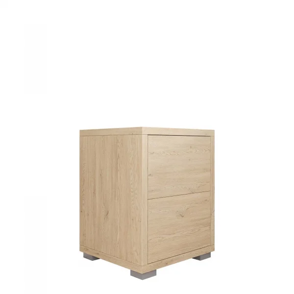 Comodino 30x38h cm 2 cassetti moderno rovere Eindhoven