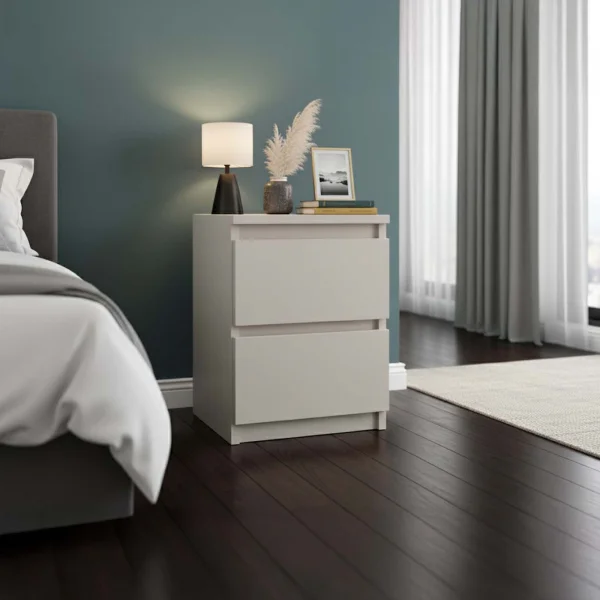 Comodino 30x40h cm 2 cassetti beige cashmere Kitri