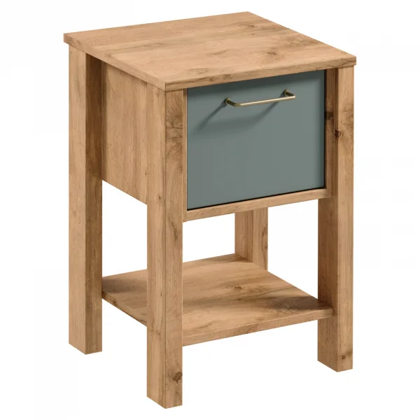 Comodino 42x59h cm 1 cassetto rovere verde Leave