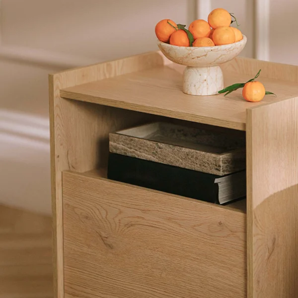 Comodino 53x60h cm 1 cassetto rovere Girone