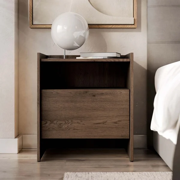 Comodino 53x60h cm 1 cassetto rovere scuro Girone