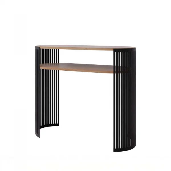 Consolle ingresso 100x86h cm con ripiano rovere nero Elisera