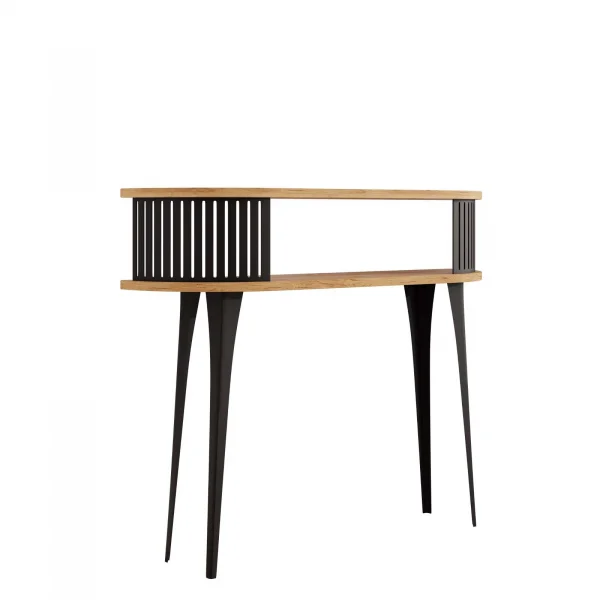 Consolle ingresso 100x86h cm con ripiano rovere nero Valeris