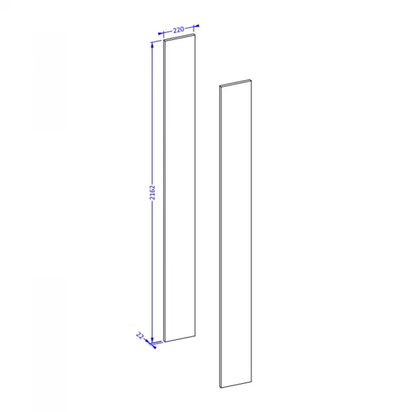Coppia fianchi laterale 22x216h cm per armadi rovere Elvira