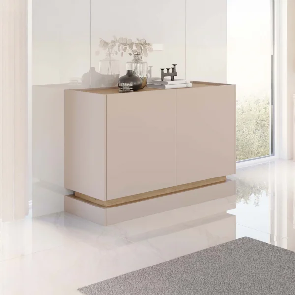 Credenza 120x75h cm 2 ante moderna beige rovere Rhea