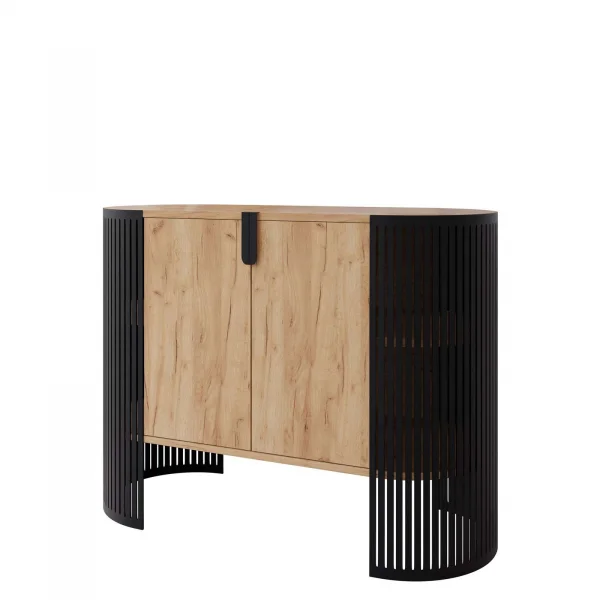 Credenza 120x90h cm 2 ante moderna rovere nero Elisera