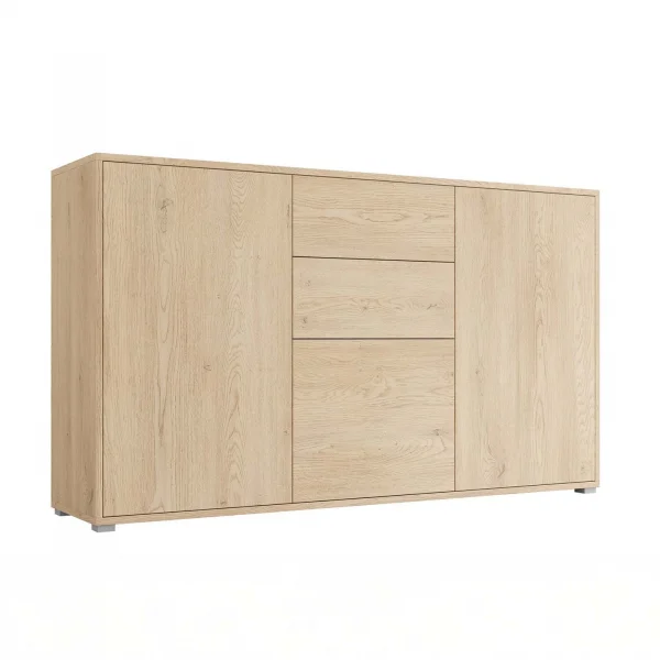 Credenza 141x93h cm 2 cassetti 3 ante moderna rovere Eindhoven
