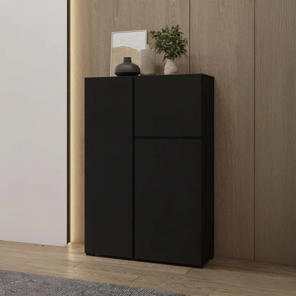 Credenza alta 92x139h cm 3 ante nero Edge