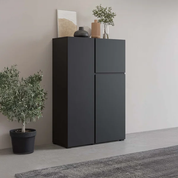 Credenza alta 92x139h cm 3 ante nero Edge