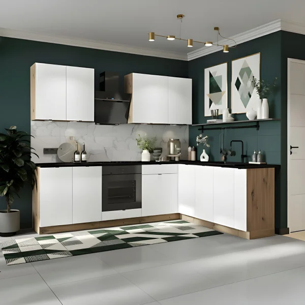 Cucina angolare 260x200cm completa componibile moderna bianca Starter