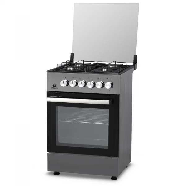 Cucina combinata 4 fornelli a gas e forno elettrico 60cm grigio Staylux