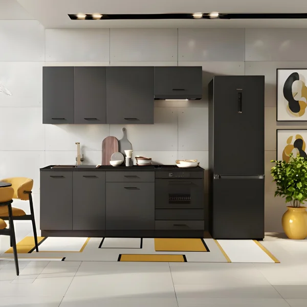 Cucina lineare 200cm completa componibile moderna grafite Crono