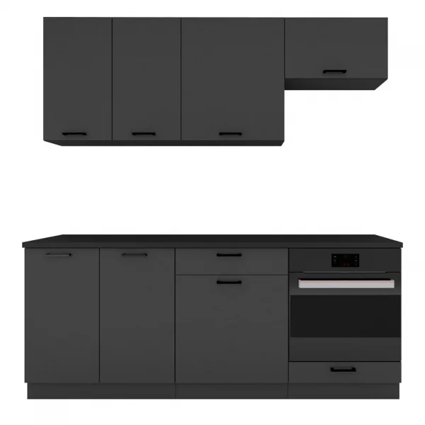 Cucina lineare 200cm completa componibile moderna grafite Crono