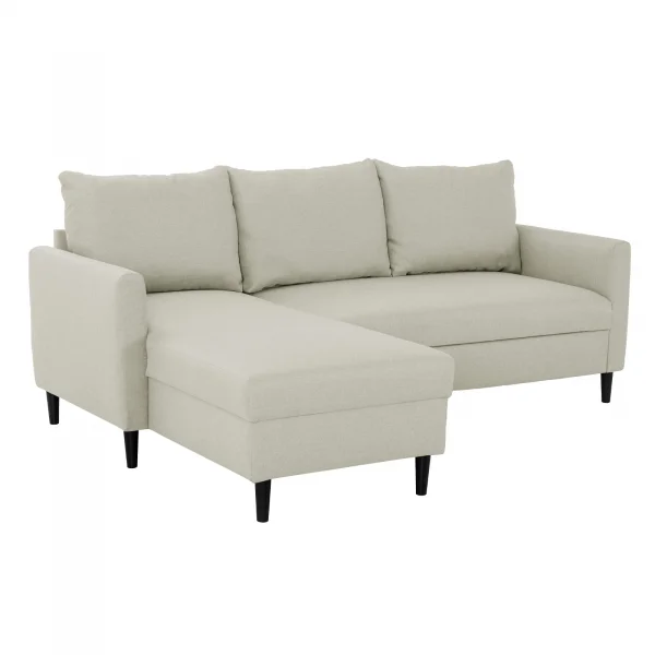 Divano angolare reversibile 198x142cm tessuto beige Chicca