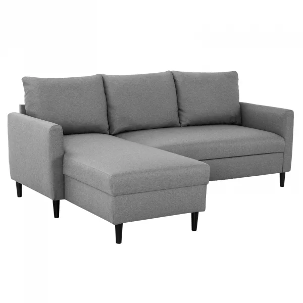 Divano angolare reversibile 198x142cm tessuto grigio Chicca