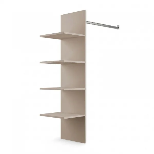 Attrezzatura interna con vani e tubo appendiabiti per armadio modulo 90cm con beige cashmere Batty