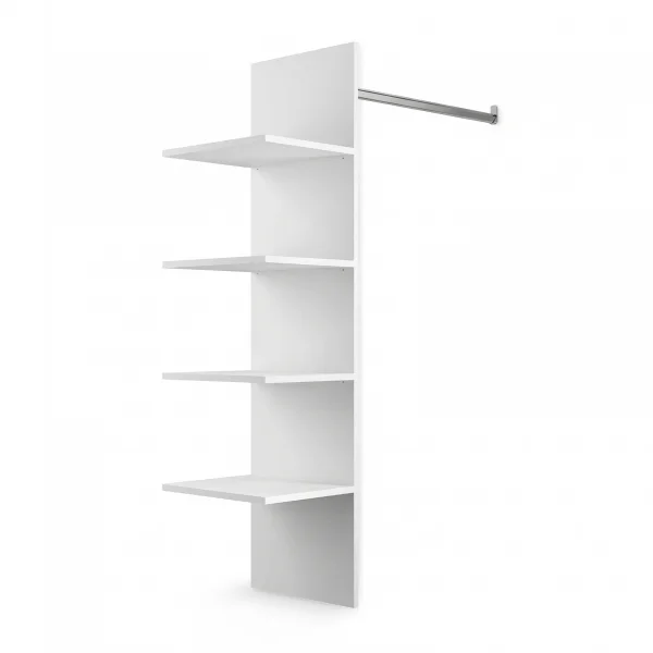 Attrezzatura interna con vani e tubo appendiabiti per armadio modulo 90cm bianco Batty