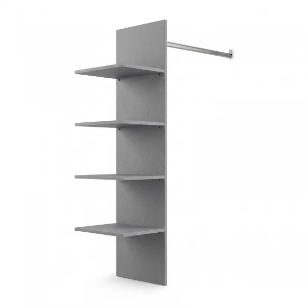 Attrezzatura interna con vani e tubo appendiabiti per armadio modulo 90cm grigio scuro Batty