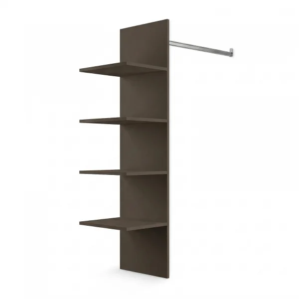Attrezzatura interna con vani e tubo appendiabiti per armadio modulo 90cm marrone bronzo Batty